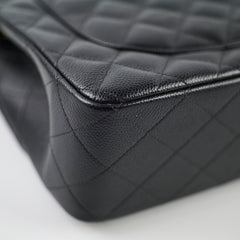Chanel Caviar Jumbo Double Flap Black Series 24