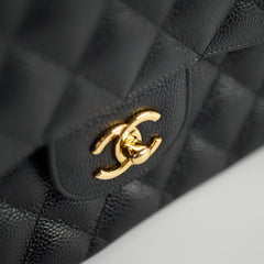 Chanel Caviar Jumbo Double Flap Black Series 24