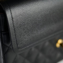 Chanel Caviar Jumbo Double Flap Black Series 24