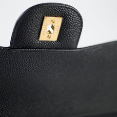 Chanel Caviar Jumbo Double Flap Black Series 24