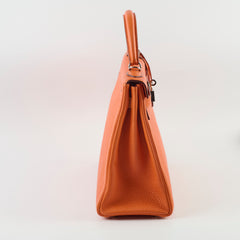 Hermes Kelly 32 Feu Togo N in Square Stamp Palladium Hardware