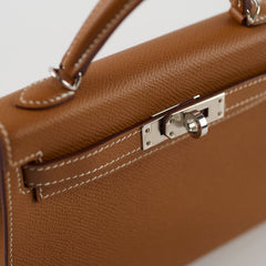 Hermes Mini Kelly Epsom Gold PHW Z Stamp