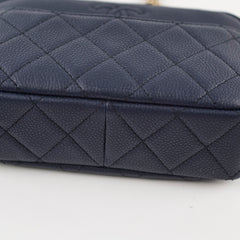Deal of The Week - Chanel Matte Caviar Leather Coco Tassel Mini Camera Bag Deep Blue