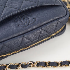 Deal of The Week - Chanel Matte Caviar Leather Coco Tassel Mini Camera Bag Deep Blue