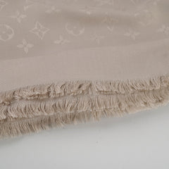 Louis Vuitton Chale Monogram Silk Shawl Beige