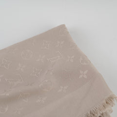 Louis Vuitton Chale Monogram Silk Shawl Beige