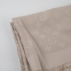 Louis Vuitton Chale Monogram Silk Shawl Beige