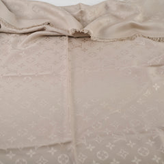 Louis Vuitton Chale Monogram Silk Shawl Beige