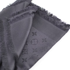 Louis Vuitton Chale Monogram Silk Shawl Black