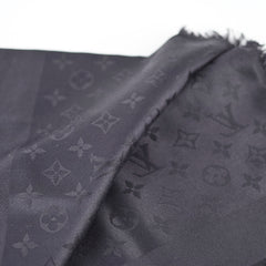 Louis Vuitton Chale Monogram Silk Shawl Black