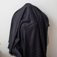 Louis Vuitton Chale Monogram Silk Shawl Black