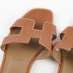 Hermes Oran Sandals Gold Size 40