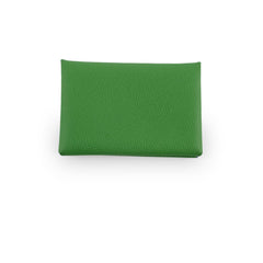 Hermes Calvi Cardholder Epsom Vert Yucca/Celeste 2023