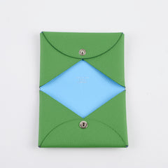 Hermes Calvi Cardholder Epsom Vert Yucca/Celeste 2023