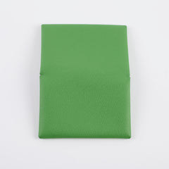 Hermes Calvi Cardholder Epsom Vert Yucca/Celeste 2023