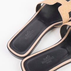 Hermes Oran Sandals Pink Strass Size 38