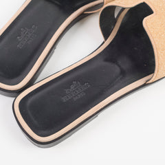 Hermes Oran Sandals Pink Strass Size 38