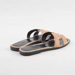 Hermes Oran Sandals Pink Strass Size 38