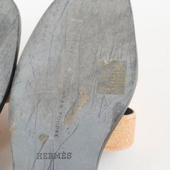 Hermes Oran Sandals Pink Strass Size 38