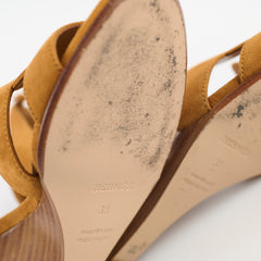 Hermes Legend Sandals Suede Tan Size 38