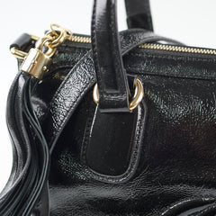 Gucci Soft Patent Leather Tote Black