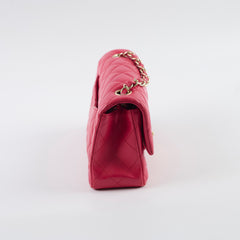 Chanel Mini Rectangular Lambskin LGHW Dark Pink Series 21