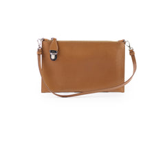 Prada Saffiano Shoulder Pouch/Clutch Caramel Brown