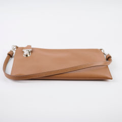Prada Saffiano Shoulder Pouch/Clutch Caramel Brown