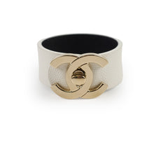 Chanel CC Leather Bracelet White 2020