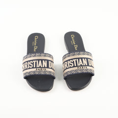 Christian Dior D-Way Slides Navy