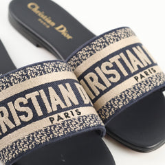 Christian Dior D-Way Slides Navy