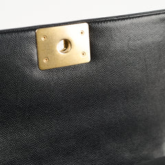 Chanel Old Medium Caviar Boy Bag GHW (Microchip)