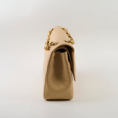 Chanel Double Flap Jumbo Beige Caviar GHW