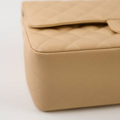 Chanel Double Flap Jumbo Beige Caviar GHW