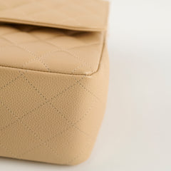 Chanel Double Flap Jumbo Beige Caviar GHW