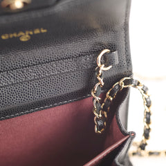Chanel Caviar Clutch with Chain Black