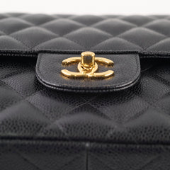 Chanel Double Flap Jumbo Black Caviar GHW