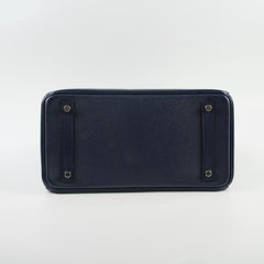 Hermes Birkin 30 Blue Nuit A Stamp PHW