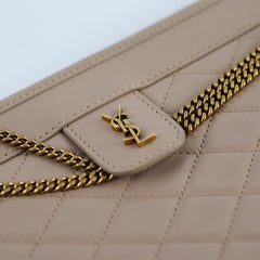 Saint Laurent Clutch With Chain Beige