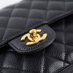 Chanel Caviar Medium/Large Double Classic Flap Black