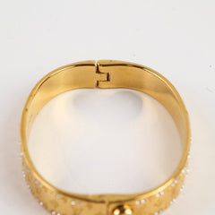 Louis Vuitton Nanogram Strass Bracelet Gold Tone Size S