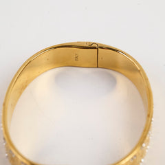 Louis Vuitton Nanogram Strass Bracelet Gold Tone Size S