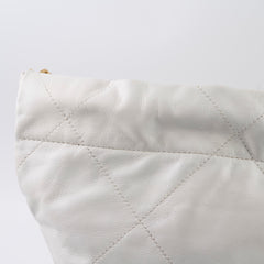 Chanel 22 Small White Calfskin Microchip