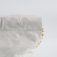 Chanel 22 Small White Calfskin Microchip
