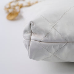 Chanel 22 Small White Calfskin Microchip