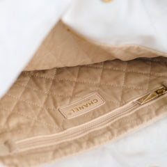 Chanel 22 Small White Calfskin Microchip