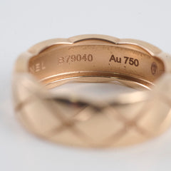 Chanel Coco Crush Beige Gold Ring Size 54