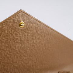 Saint Laurent Cassandre Envelope Wallet On Chain Beige