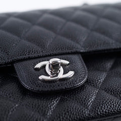 Chanel Medium/Large Caviar Double Classic Flap Black 2022