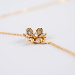 Van Cleef & Arpels Mini Frivole 18k Pink Gold Diamond Necklace 2021